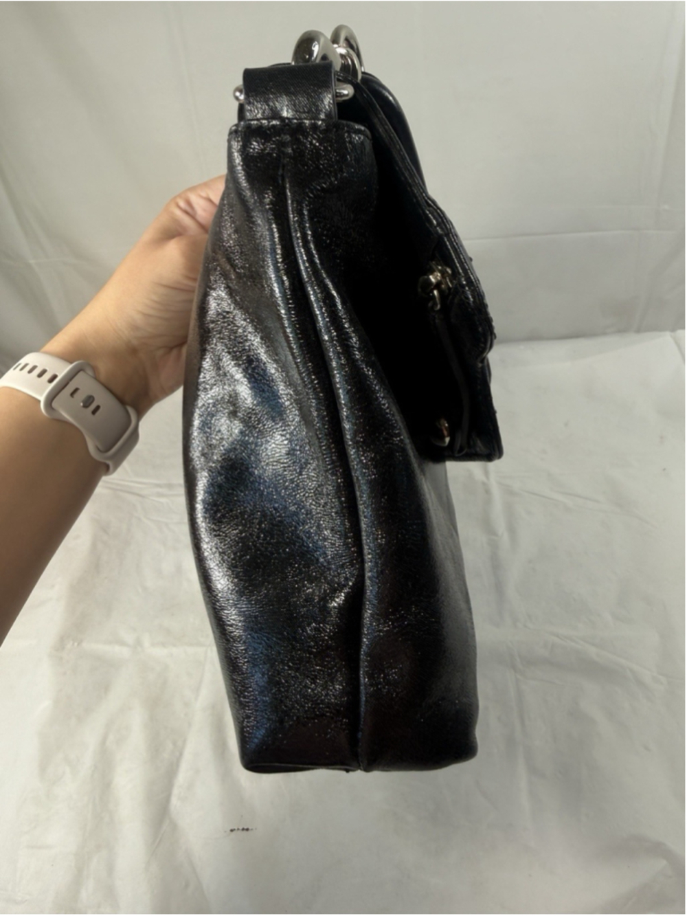 Donald J Pliner Black Leather Bag Purse - Picture 4 of 15